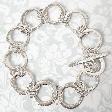 Silver Round Link Chain Bracelet