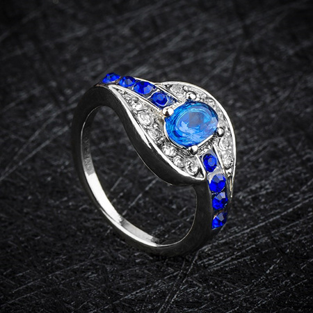 Silver & Sapphire Ring - US8