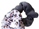 Simply Essential Towelling Scrunchies Charcoal & Leopard 2 Pack