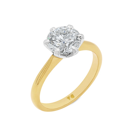 Six Claw Diamond Solitaire Delicate Band