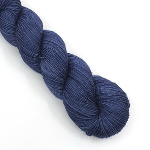 skein of 4ply Bluefaced Leicester wool in dark steel blue