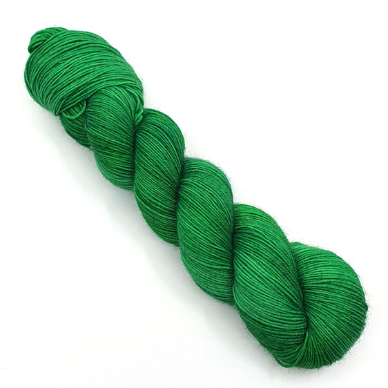 skein of 4ply Bluefaced Leicester wool in emerald green hues