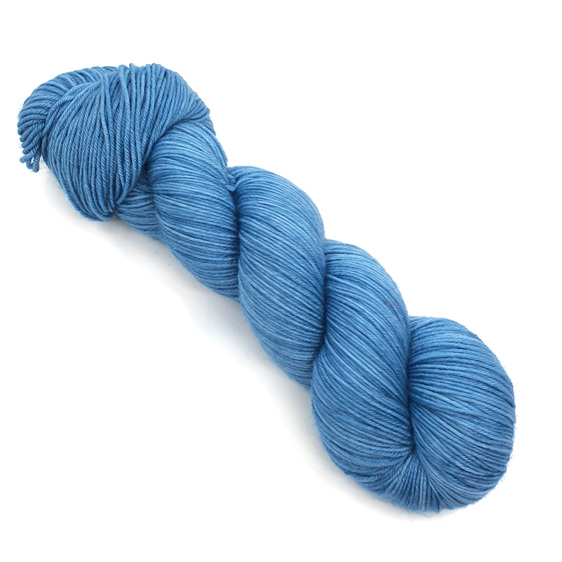 skein of 85/15 merino/nylon in a semi-solid pale blue
