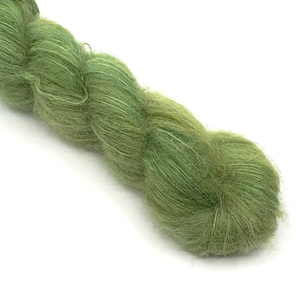 skein of brushed suri alpaca and silk in green hues