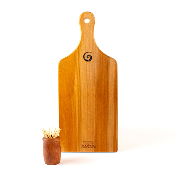 small handle board - paua koru
