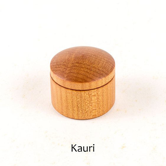 small round box made from nz kauri - made in new zealand