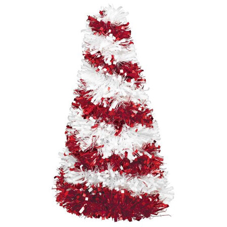 Small tinsel tree candy cane colors - approx 25cm