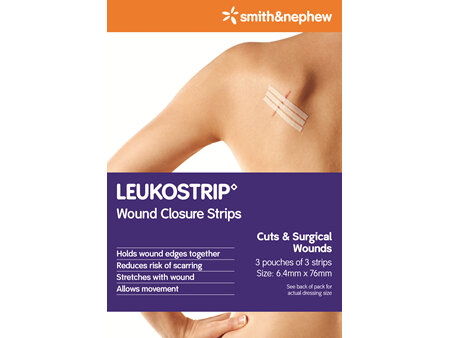 Smith & Nephew Leukostrip Clsr 6.4X76Mmx3 3/Cs Pk