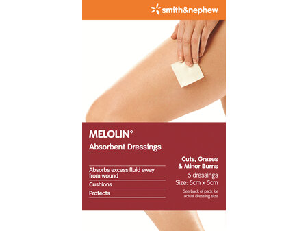 Smith & Nephew Melolin Abs Dres 5X5Cm 5/Cs Pk