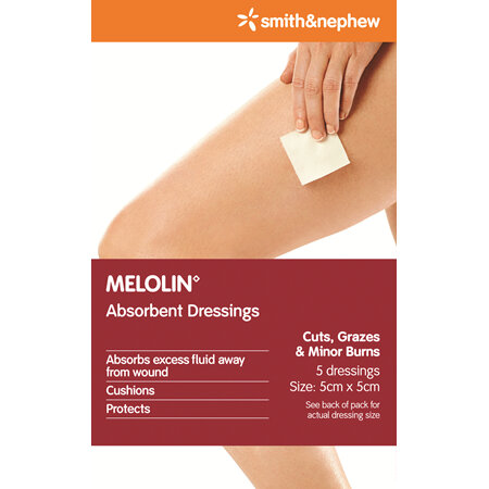 Smith & Nephew Melolin Abs Dres 5X5Cm 5/Cs Pk