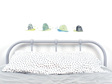 Snail wall decals in line with bed