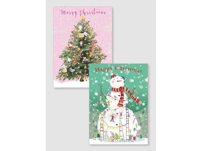 Snow is Falling Christmas Cards Pack 8x2 Designs 16 Pack