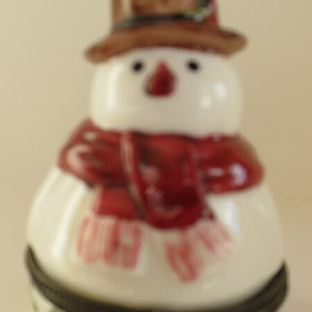 Snowman lidded pot