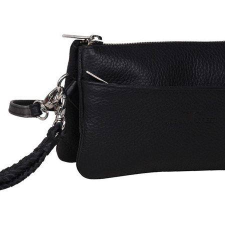 Sofie Small Leather Sling Bag or Clutch - Black