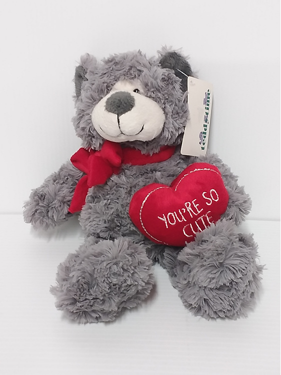 #softtoy#cuddly#lovetohold#lovebear#youresocute#loveheart#grey
