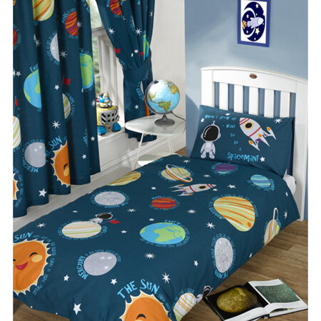 Solar System Planets & Space Single Duvet Cover Set