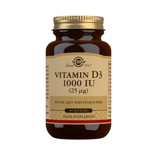 SOLGAR Vitamin D3 1000 IU 100 Capsules