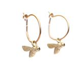 solid 9ct 9k gold bees bee hoop earrings golden lily griffin jewellery nz