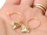 solid 9ct 9k gold bees bee hoop earrings golden lilygriffin jewelry nz