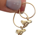 solid 9ct 9k gold bees bee hoop earrings golden lily griffin jewellery nz
