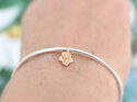 solid 9k gold forget me not flower silver bangle lily griffin nz jeweller