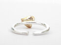 Solid 9k gold  heart leaf love sterling silver adjustable ring lilygriffin nz
