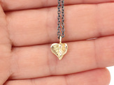 solid 9k gold heart oxidised sterling silver necklace pendant lily griffin nz