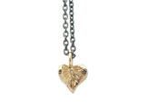 solid 9k gold heart sweetheart oxidised sterling necklace pendant lilygriffin nz