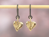 solid 9k gold hearts sweethearts gift earrings oxidised lilygriffin nz jewellery