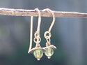 solid 9k gold rosehips peridot green gemstone earrings lilygriffin nz jeweller