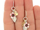 solid gold honey drops 9ct manuka flowers sterling silver leaves earrings nz