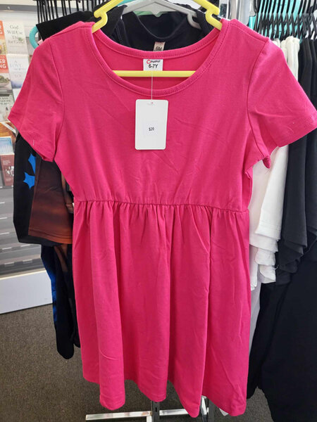 SOLID PINK GIRLS DRESS SIZE 5-6