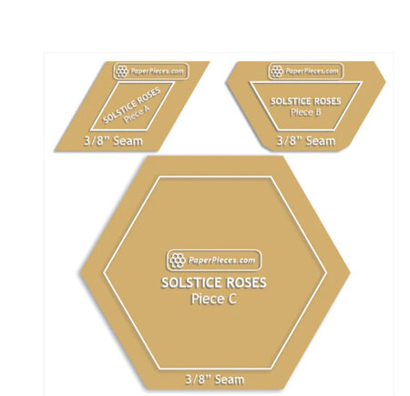 Solistice Roses Paper Template 3/8" Window by Paper Pieces