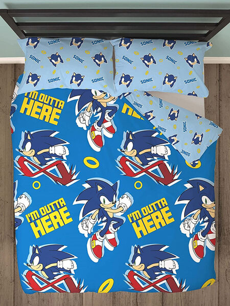 Sonic the Hedgehog Zoom Reversible UK Double Duvet Cover Set