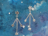 southern cross stars statement earrings dangle long sterling silver kinetic