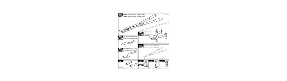 A range of spare parts available for loppers, saws and secateurs