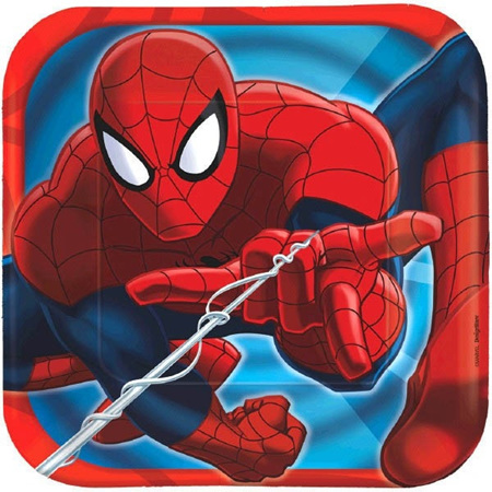 Spiderman Square Lunch plates x 8