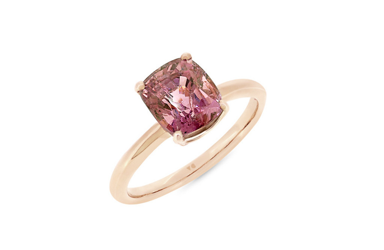 spinel gemstone rose gold solitaire ring