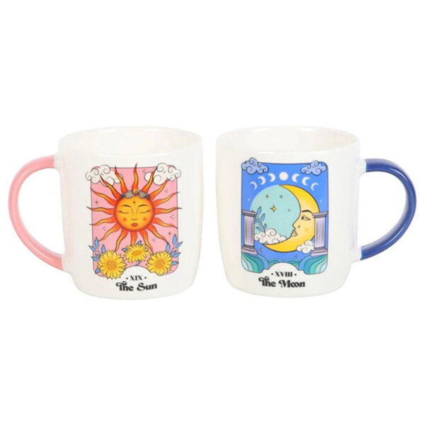 Spirit of Equinox Tarot & Tea Sun & Moon Celestial Ceramic Mug Set