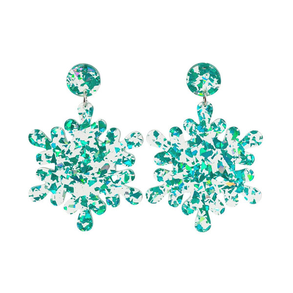 Splosh Christmas Blue Snowflake Earrings