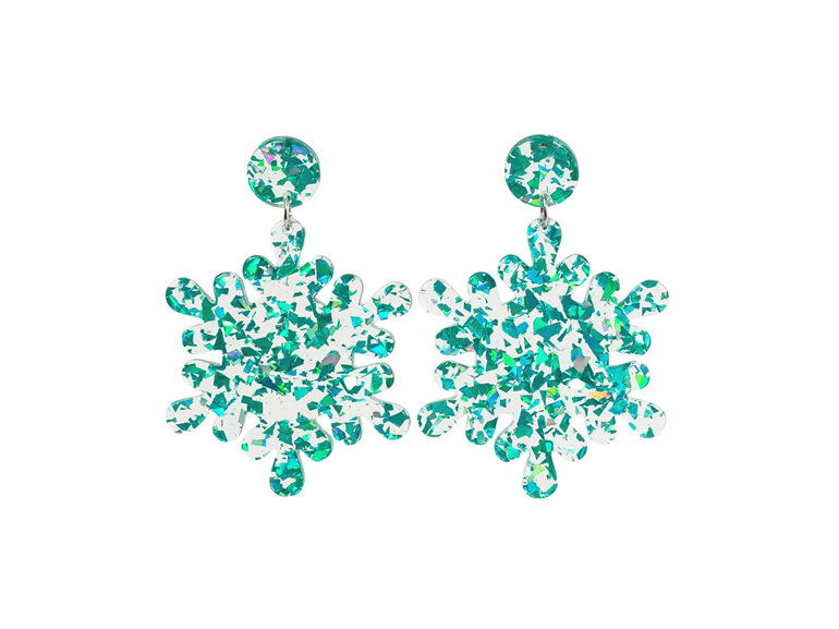 Splosh Christmas Blue Snowflake Earrings