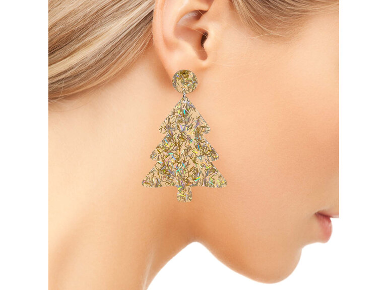Splosh Christmas Gold Tree Earrings