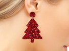 Splosh Christmas Red Glitter Tree Earrings