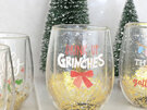 Splosh Christmas Stemless Glass Drink Up Grinches with Glitter