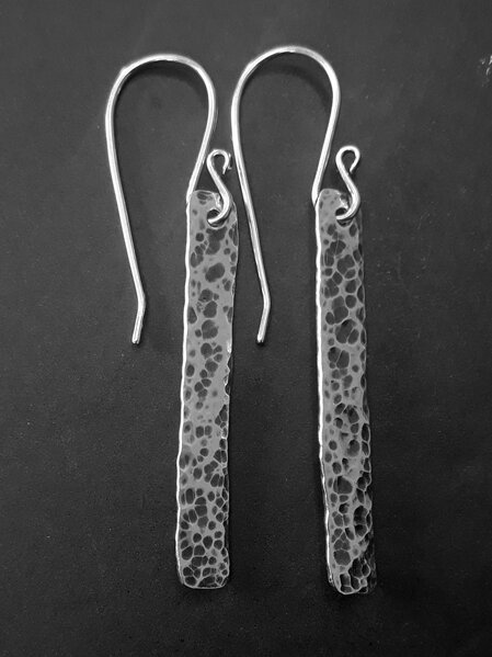 Spotty Dog - Textured Sterling Silver Earrings