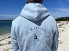 'St Martins' Organic Hoodie - Aquamarine