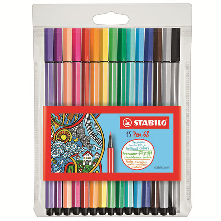 Stabilo Pen 68 Fiber Pen - Set 15