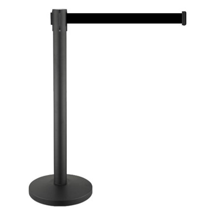 Stanchion Black Post with Black Belt 3m