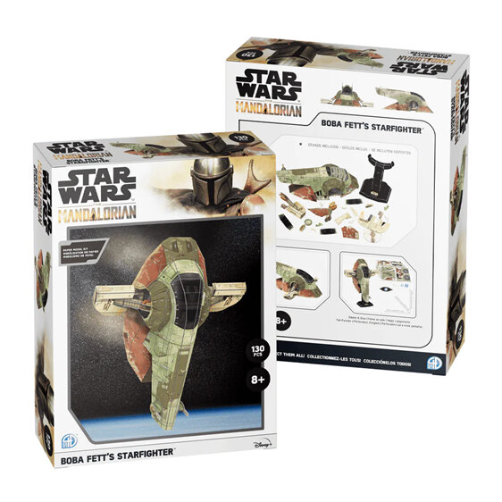 Star Wars 3D Paper Models: Mandalorian Boba Fetts Starfighter 130 Piece Puzzle w