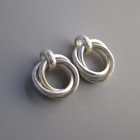 Stardust Sterling Silver Triple Hoop Earrings